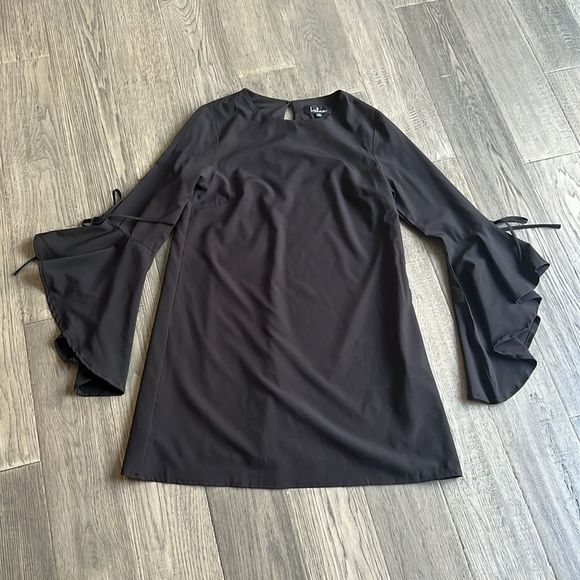🔥LULUS🔥 | Black long puff sleeve mini dress - Picture 1 of 12